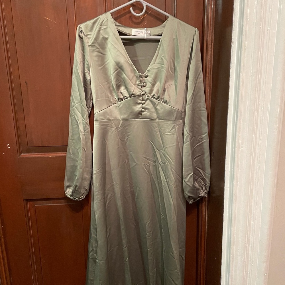 Sage Green Milkmaid Dress ASOS